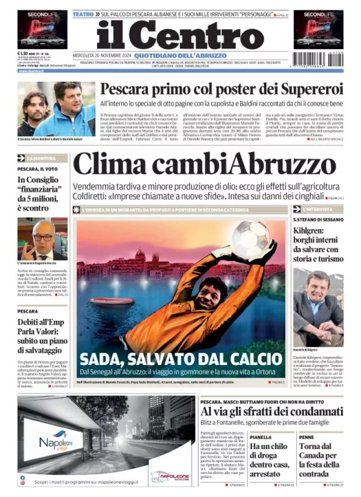 Prima-pagina-il centro-oggi-edizione-del-2024-11-20